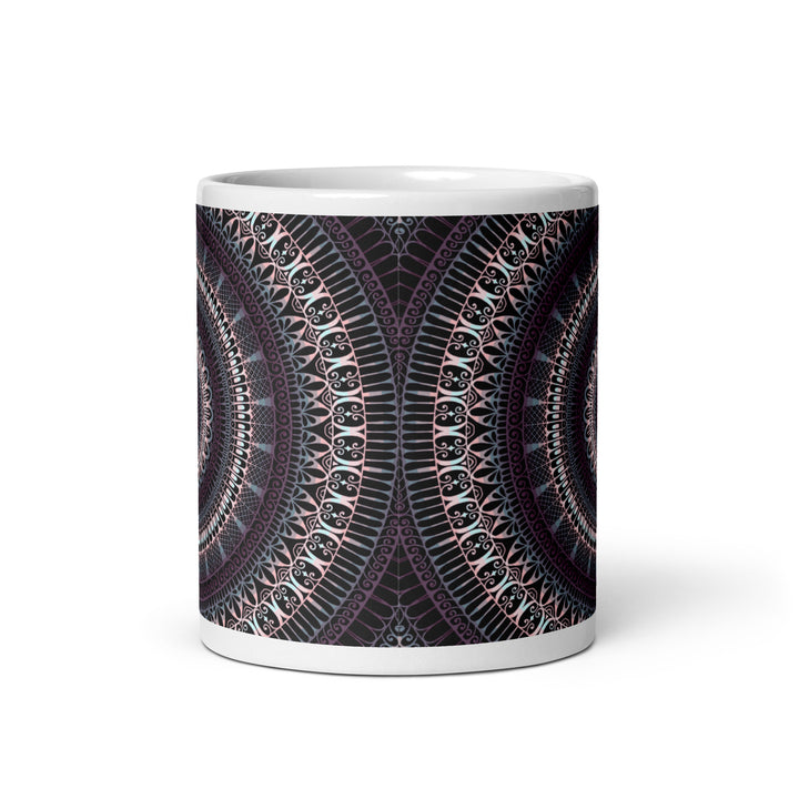 Mandala Mug – Dark Purple & Grey