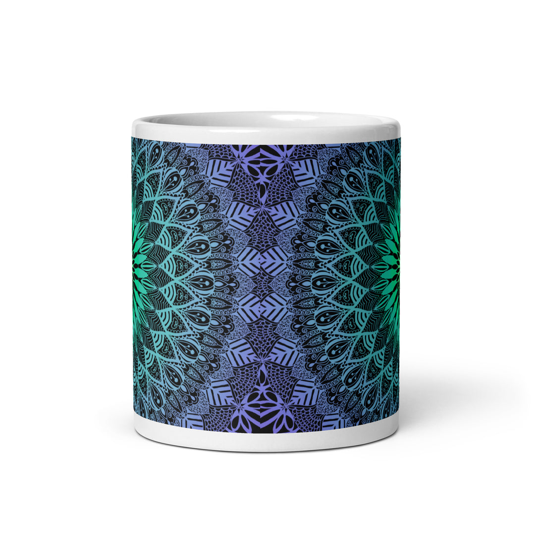 Purple Rain: Mandala Mug in Purple & Mintgreen