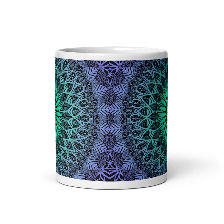 Purple Rain: Mandala Mug in Purple & Mintgreen