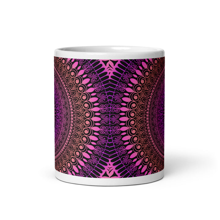 Pink Sunset Dream: Mehndi Mandala mok in zalm en roze