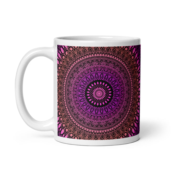 Pink Sunset Dream: Mehndi Mandala mok in zalm en roze