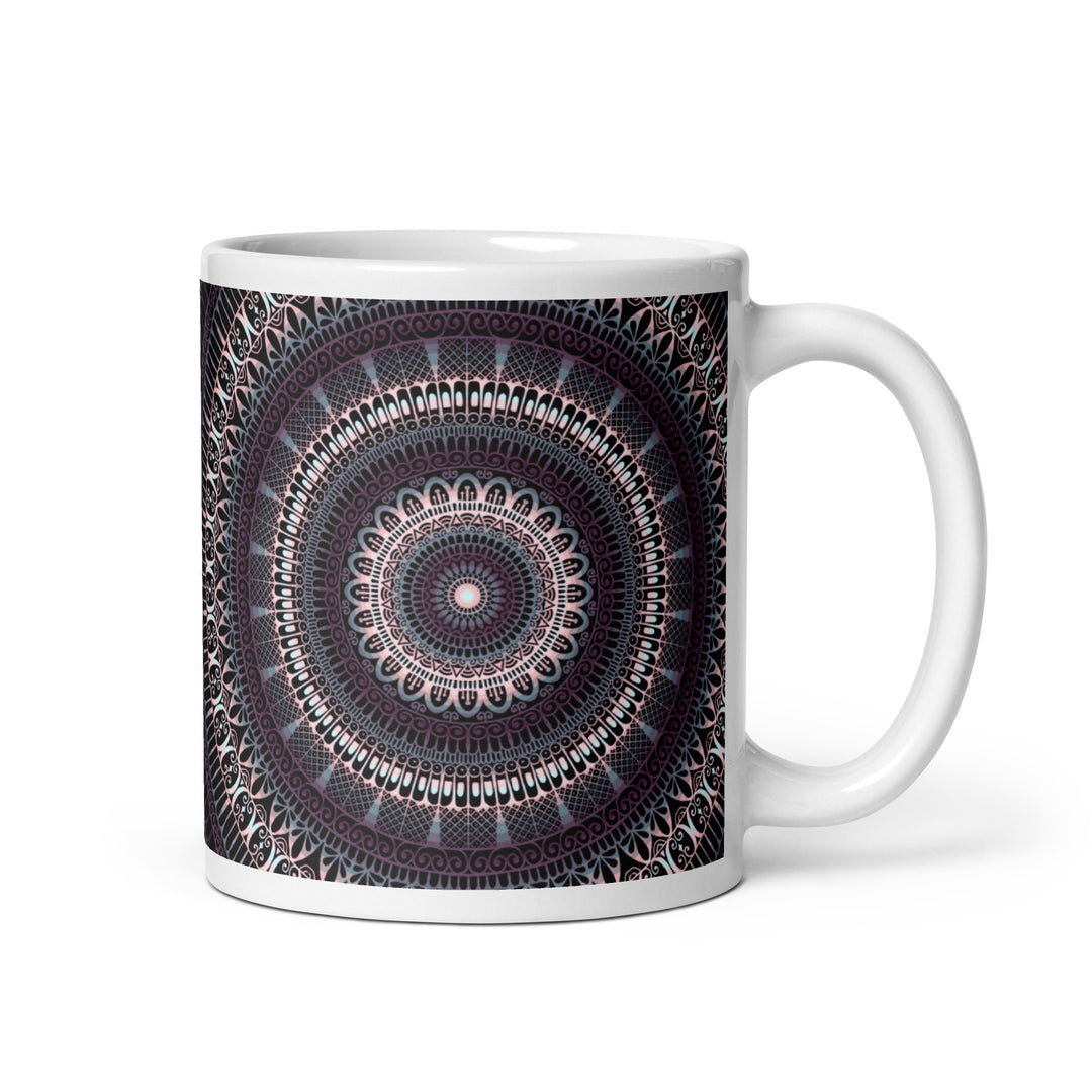 Mandala Mug – Dark Purple & Grey
