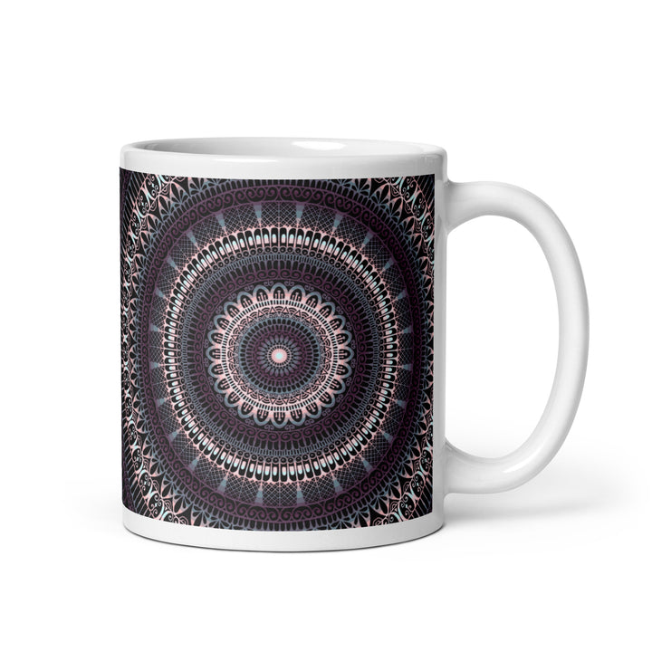 Mandala Mug – Dark Purple & Grey