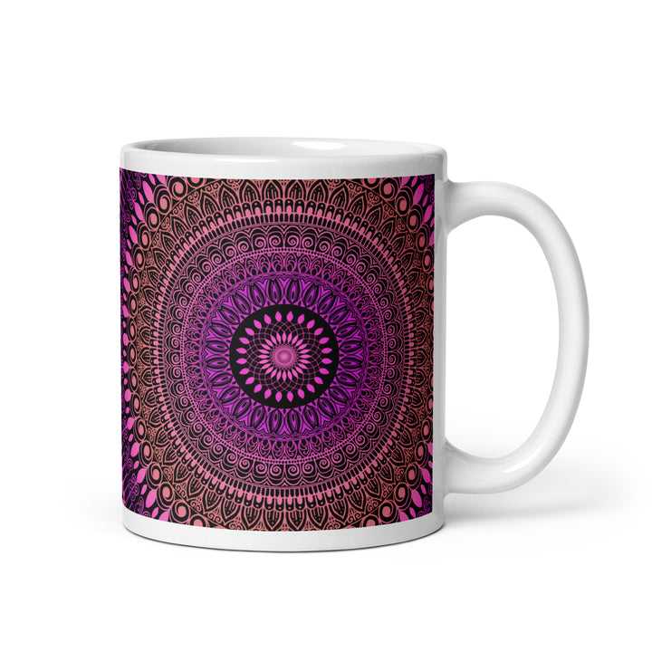 Pink Sunset Dream: Mehndi Mandala mok in zalm en roze