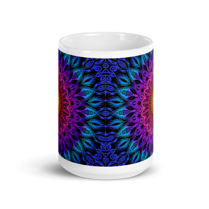 Boho Fiesta: Heldere Mandala-mok met oranje, roze, paars en blauw