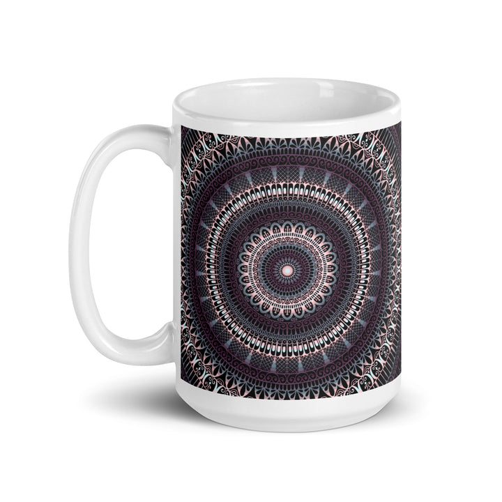 Mandala Mug – Dark Purple & Grey