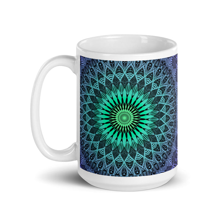 Purple Rain: Mandala Mug in Purple & Mintgreen