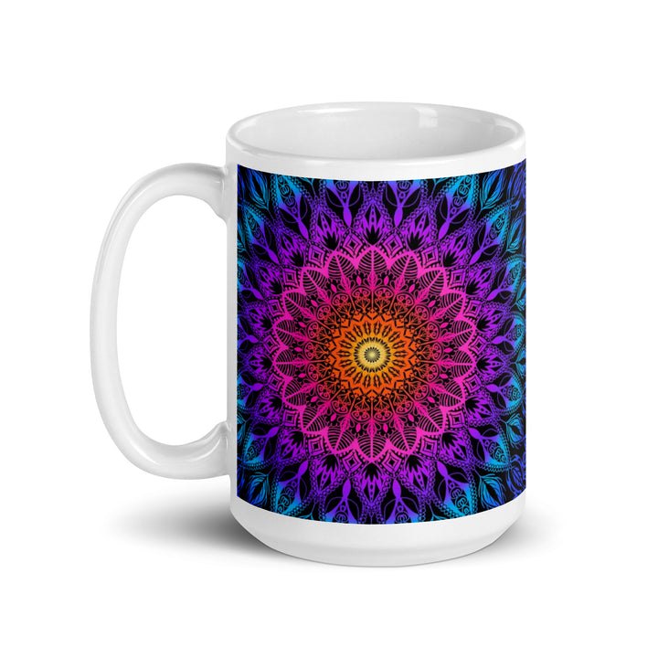 Boho Fiesta: Heldere Mandala-mok met oranje, roze, paars en blauw