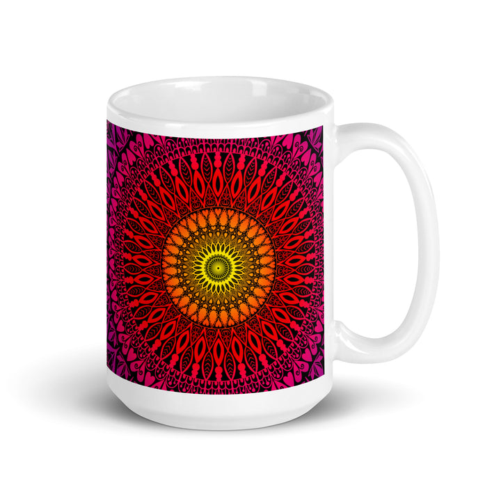 Golden Horizon: Mandala-mok in op zonsondergang geïnspireerde warme kleuren