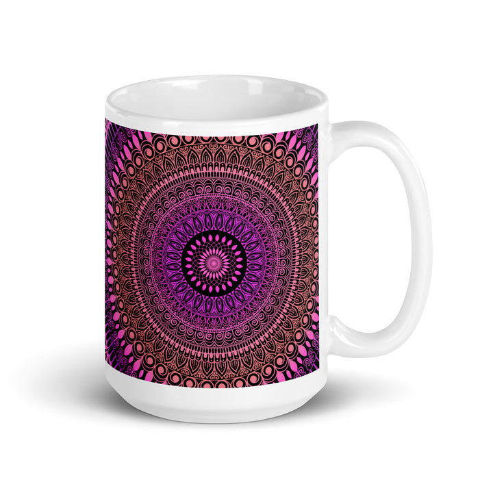 Pink Sunset Dream: Mehndi Mandala mok in zalm en roze